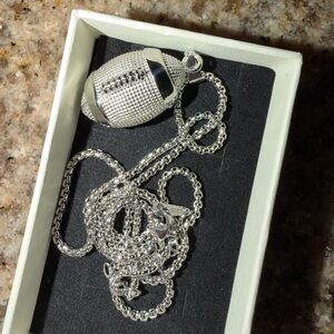 Silver Football urn  Pendant Necklace